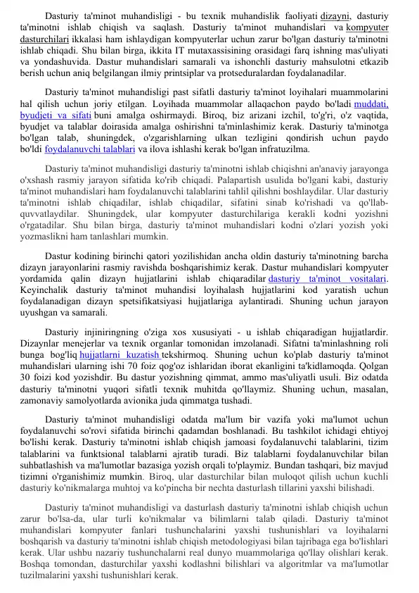 Dasturiy ta'minot muhandisligi