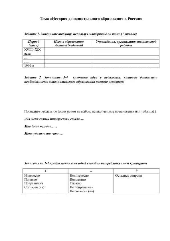 История дополнительного образования в России