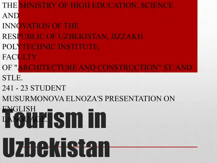 Tourism in Uzbekistan