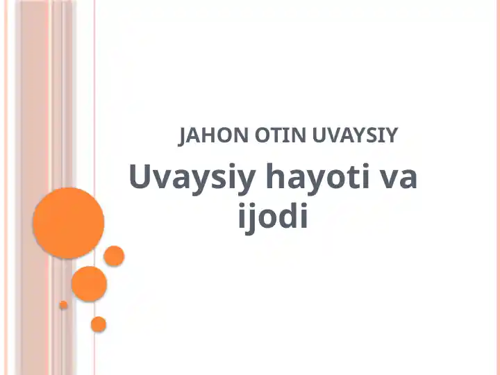JAHON OTIN UVAYSIY