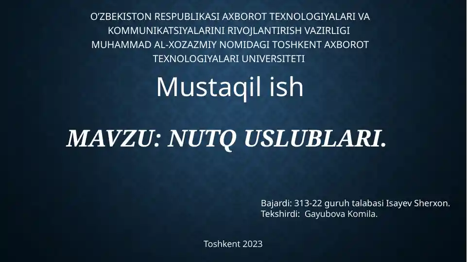 NUTQ USLUBLARI
