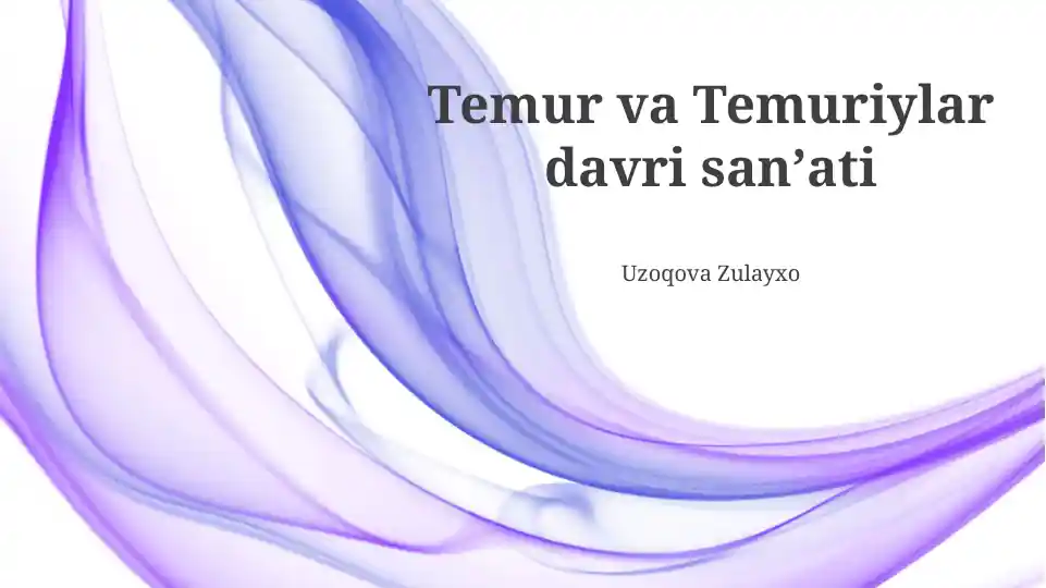 Temur va Temuriylar davri sanʼati