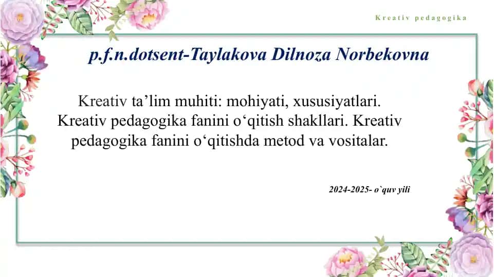 Kreativ pedagogika