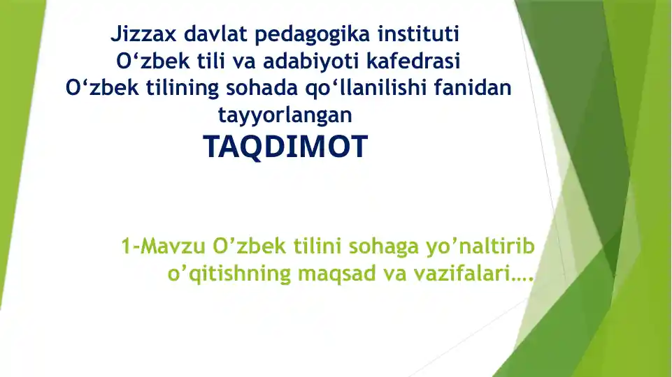 O'zbek tilini so'zlash