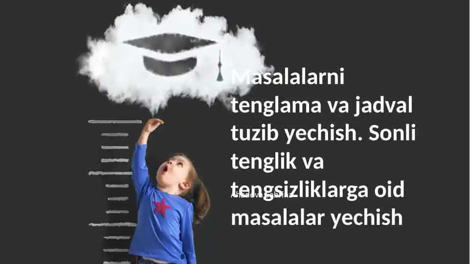 Tenglama va jadval masalalari