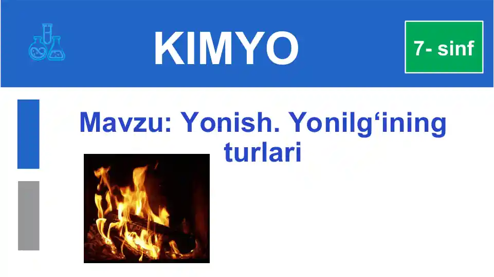 Yonish. Yonilg‘ining turlari