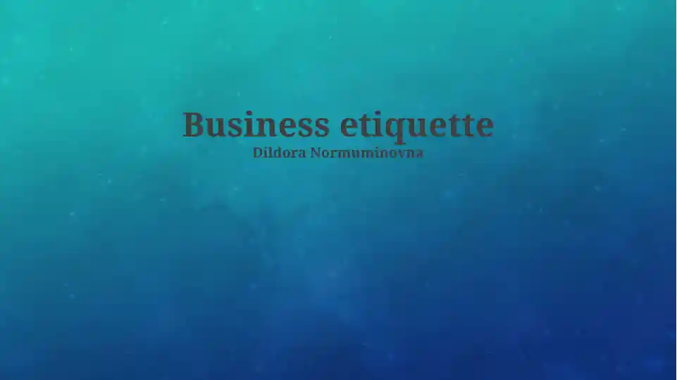 Business etiquette