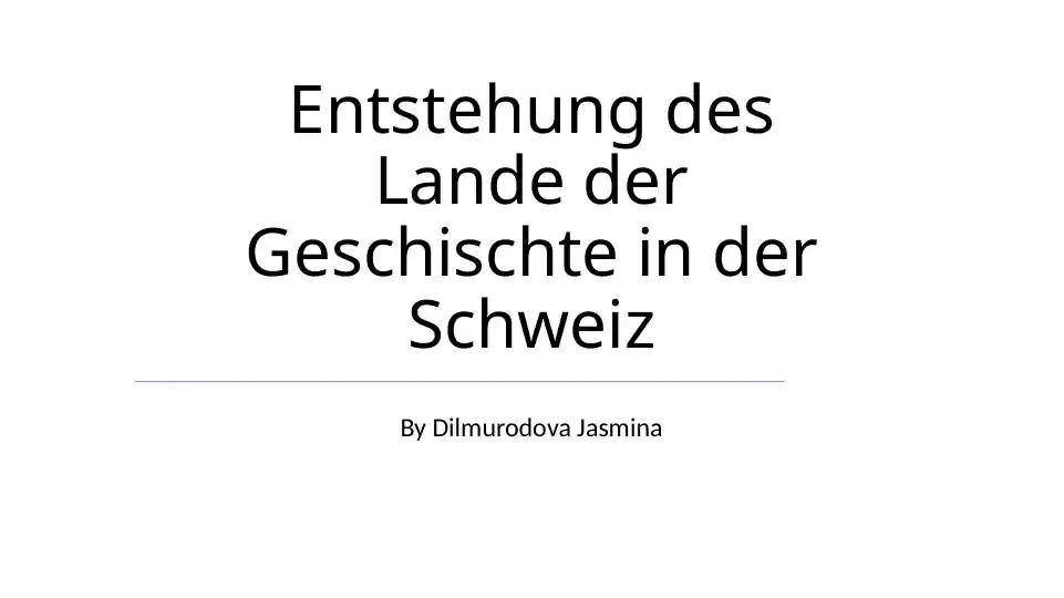 Entstehung des Lande der Geschichte in der Schweiz