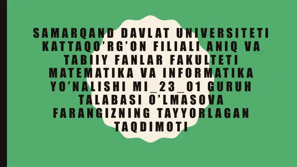 POWER POINTDA TAQDIMOT STRUKTURASI