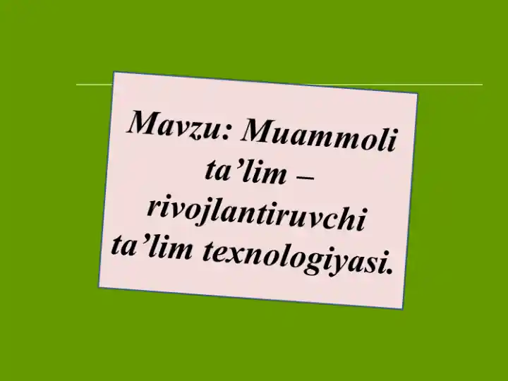 Muammoli Ta'lim