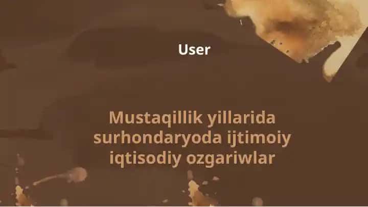 Mustaqillik yillarida Surxondaryoda ijtimoiy-iqtisodiy ozgariwlar