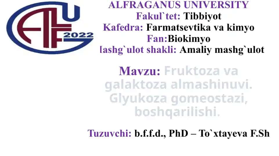 Fruktoza va galaktoza almashinuvi