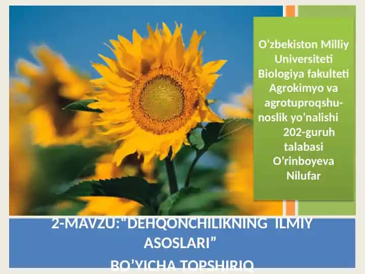 DеhQonchilikning ilmiy asoslari