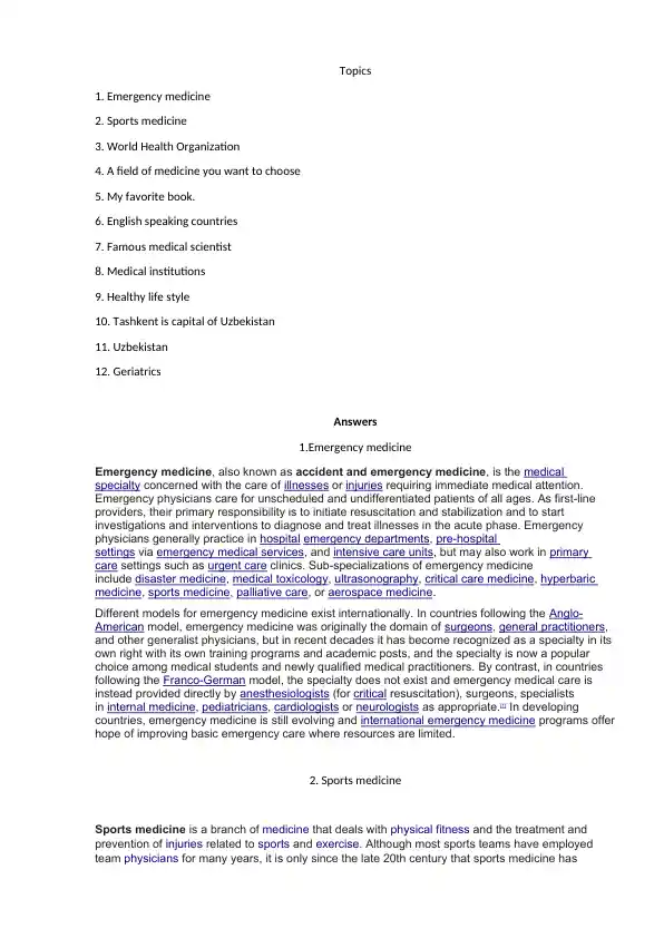 Emergency medicine