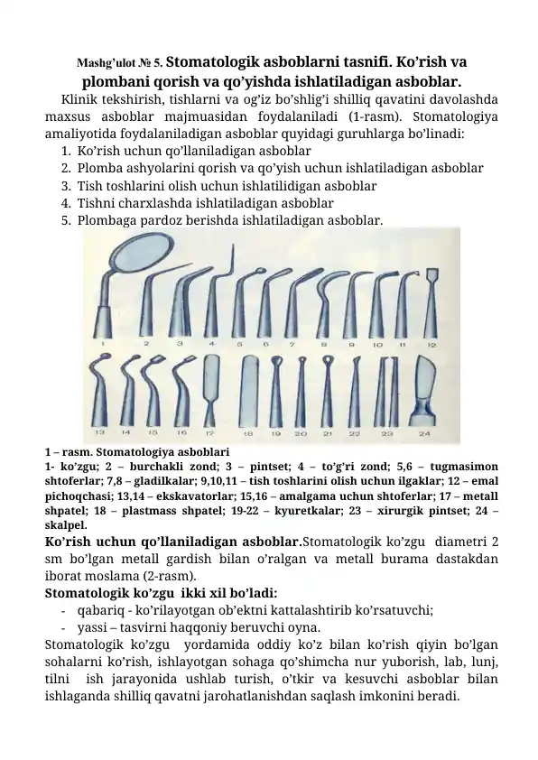Stomatologik asboblar