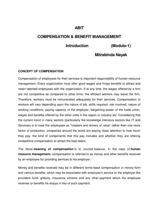 ABIT COMPENSATION & BENEFIT MANAGEMENT