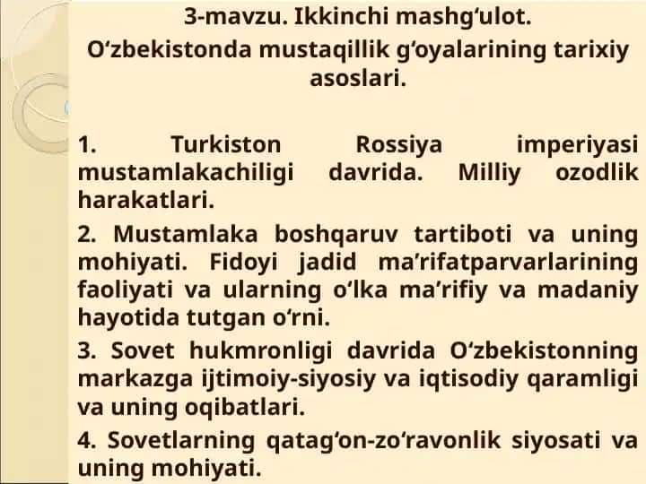 O‘zbekiston mustaqillik g‘oyasi tarixi