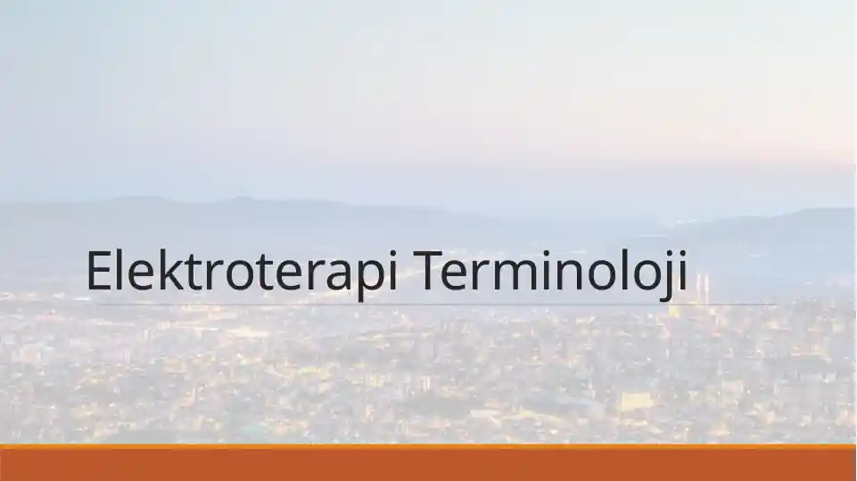 Elektroterapi Terminoloji
