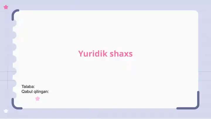 Yuridik shaxs
