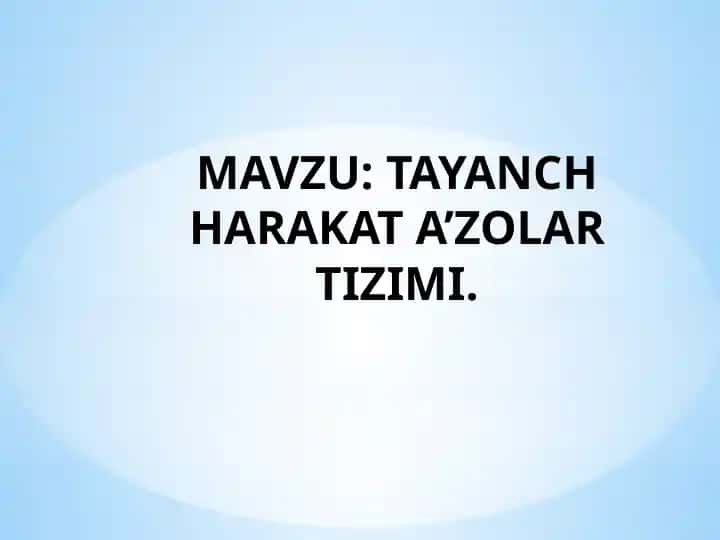 Tayanch-harakat a'zolar tizimi uchun birinchi yordam