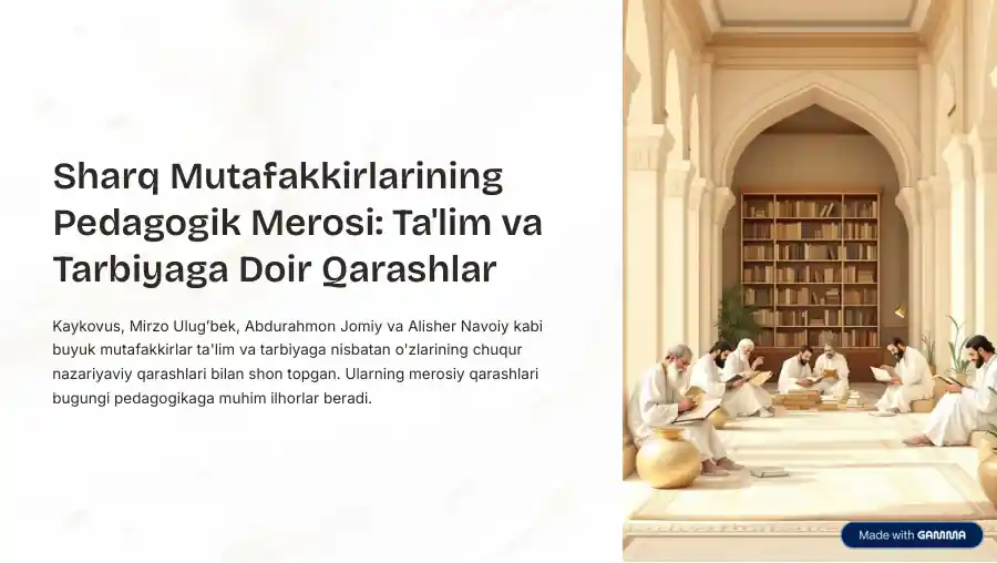 Pedagogik Merosi: Ta'lim va Tarbiyaga Doir Qarashlar
