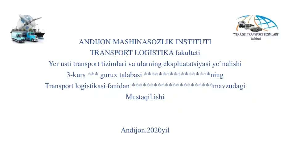 Yo'lovchilarni tashishda transport logistikasi