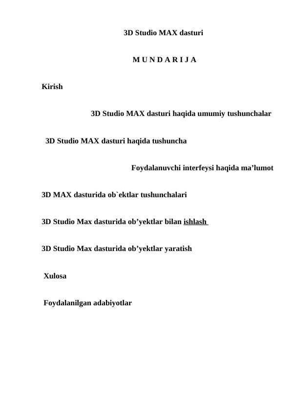 3D Studio MAX dasturi