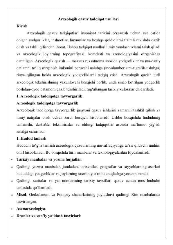 Arxeologik qazuv tadqiqot usullari 25