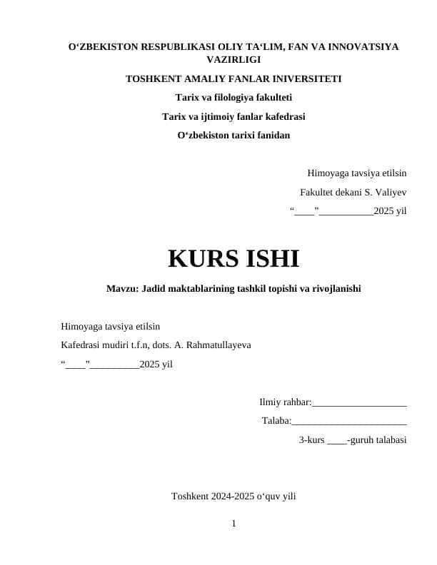 Jadid maktablarining tashkil etilishi