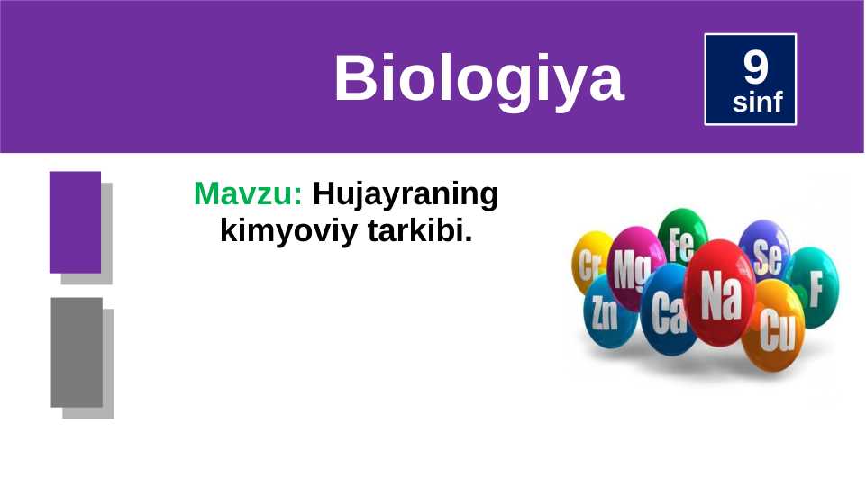 Hujayraning kimyoviy tarkibi