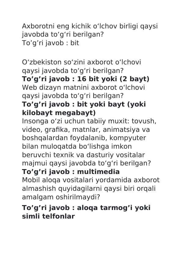 Argos test javoblari 2025 yangi