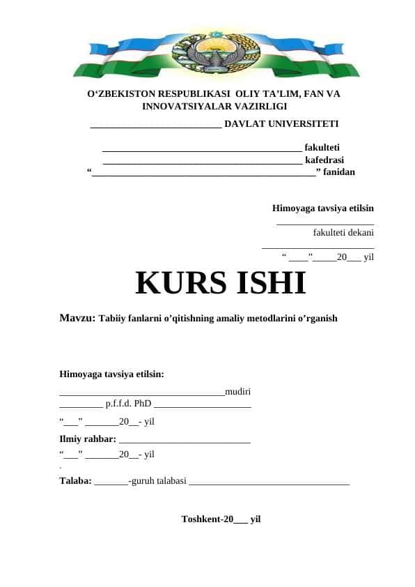 Tabiiy fanlarni o’qitishning amaliy metodlarini o’rganish