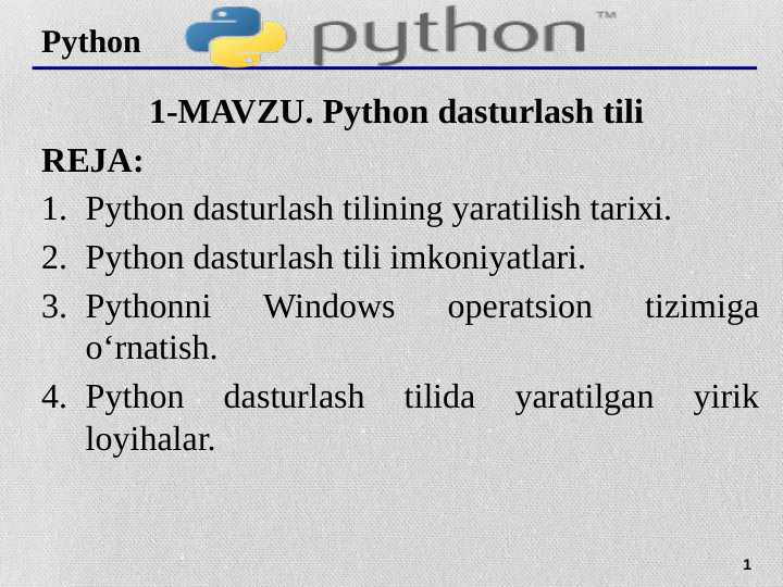 Python dasturlash tili