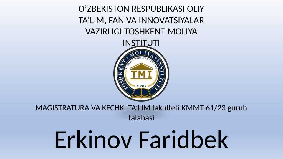 Jahonda moliya sektorini raqamlashtirish samaradorligi