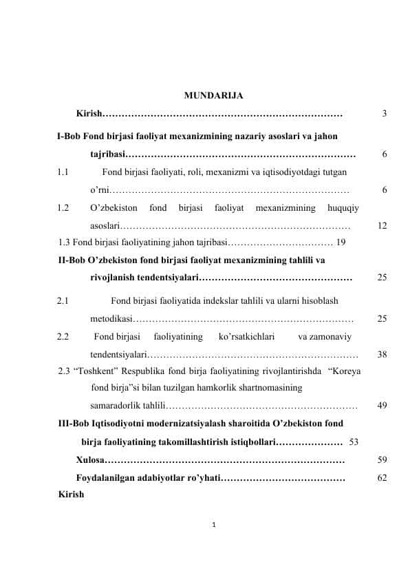 O'zbekiston qimmatli qog'ozlar bozorini tashkil etish masalalari tahlil-1