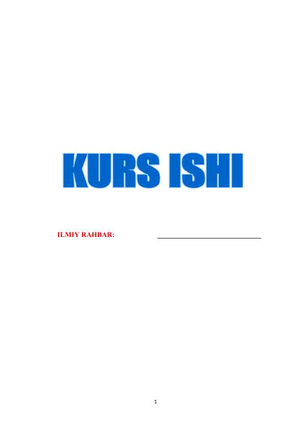 Ta`lim mazmunini aks ettiruvchi hujjatlar (KURS ISHI)