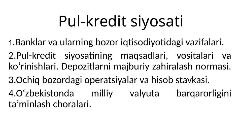 Pul-kredit siyosati