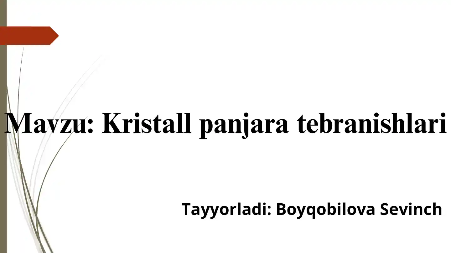 Kristall panjara tebranishlari