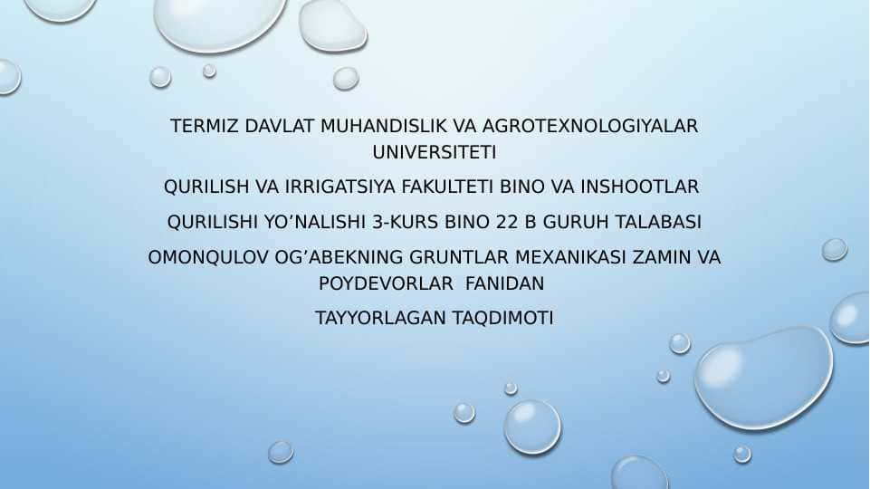 Suvga toyingan gruntlarning zilzila tasirida quyqalanishi