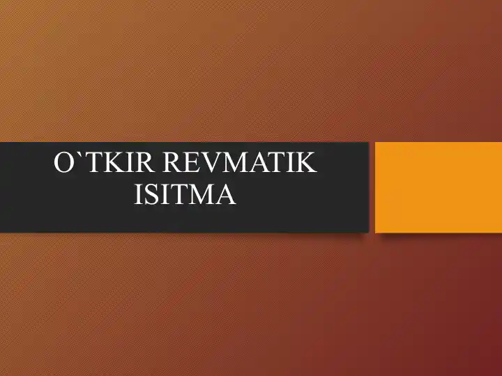 O`tkir revmatik isitma