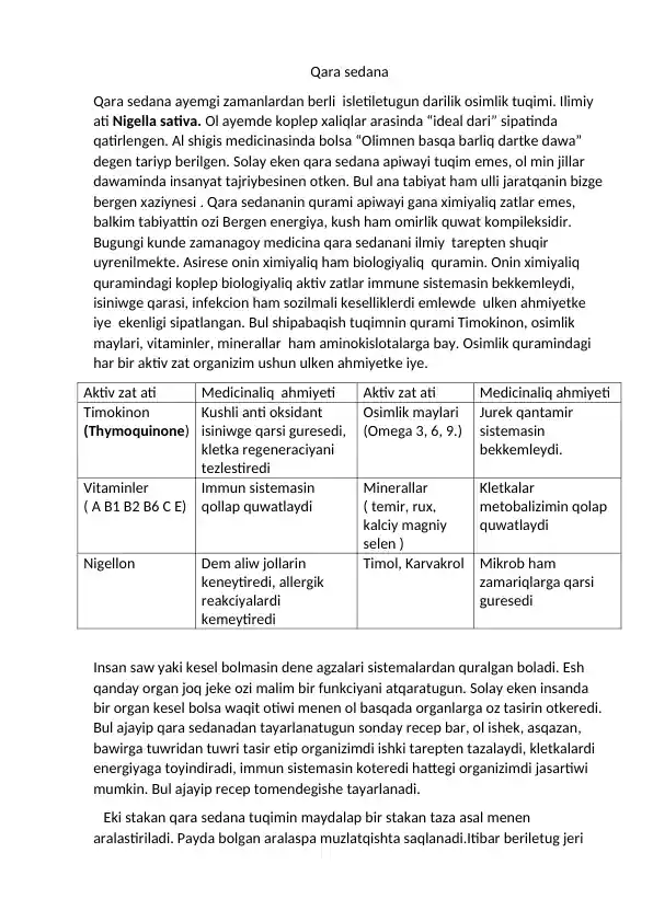 qora sedana