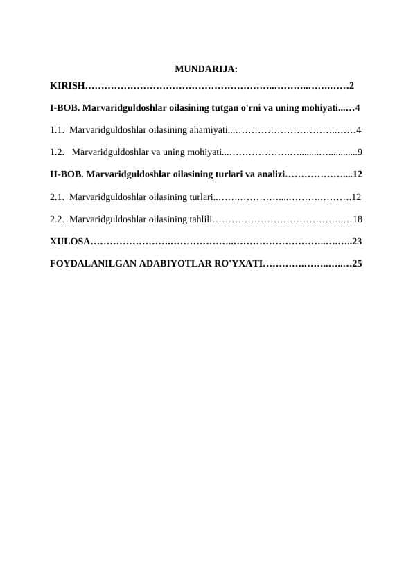 Marvaridguldoshlar oilasi