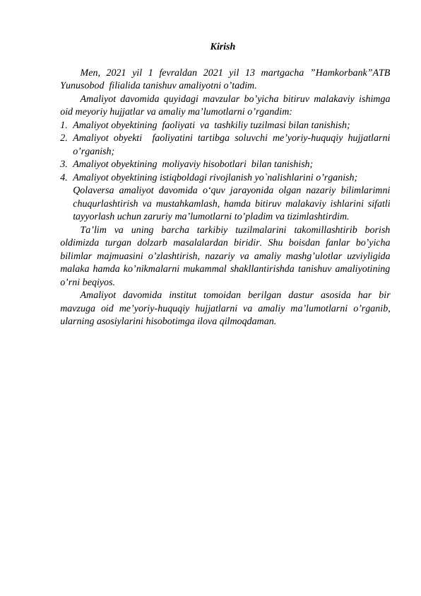 Amaliyot hisobot Hamkorbank