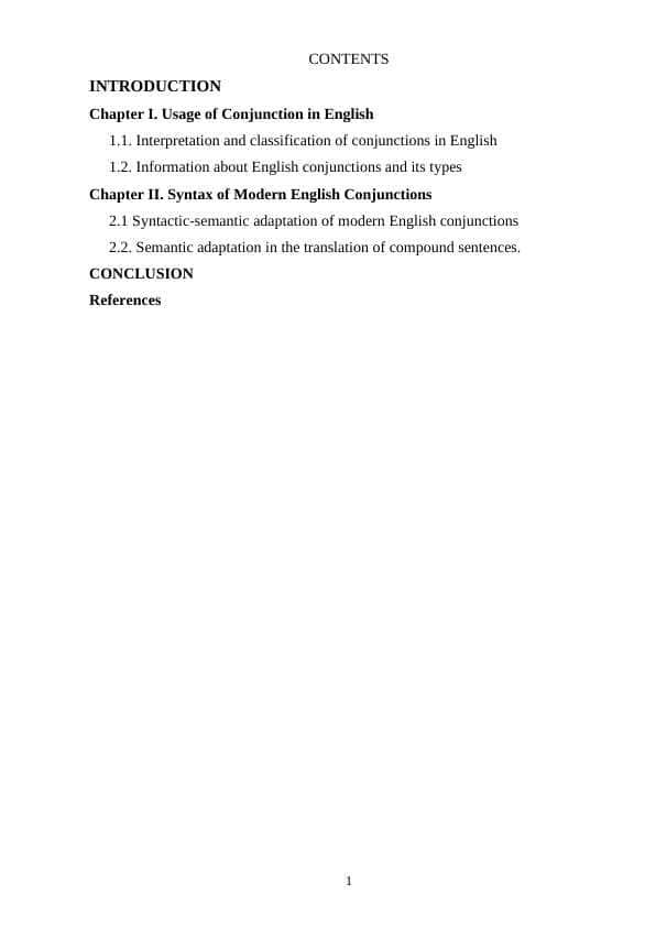 Usage of conjuctions in Modern English1