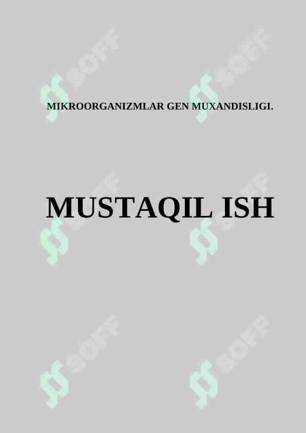 Mikroorganizmlar gen muxandisligi