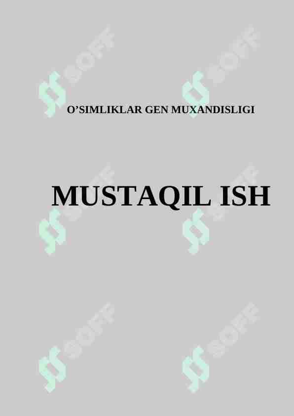 O'simliklarda gen muhandisligi