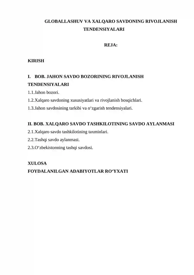 Xalqaro Savdo