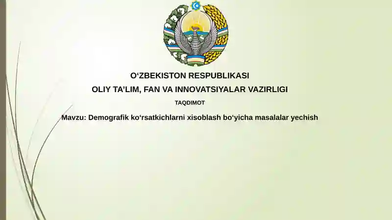Demografik ko'rsatkichlarni hisoblash