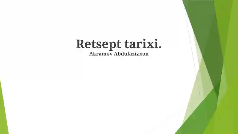 Retseptlar tarixi
