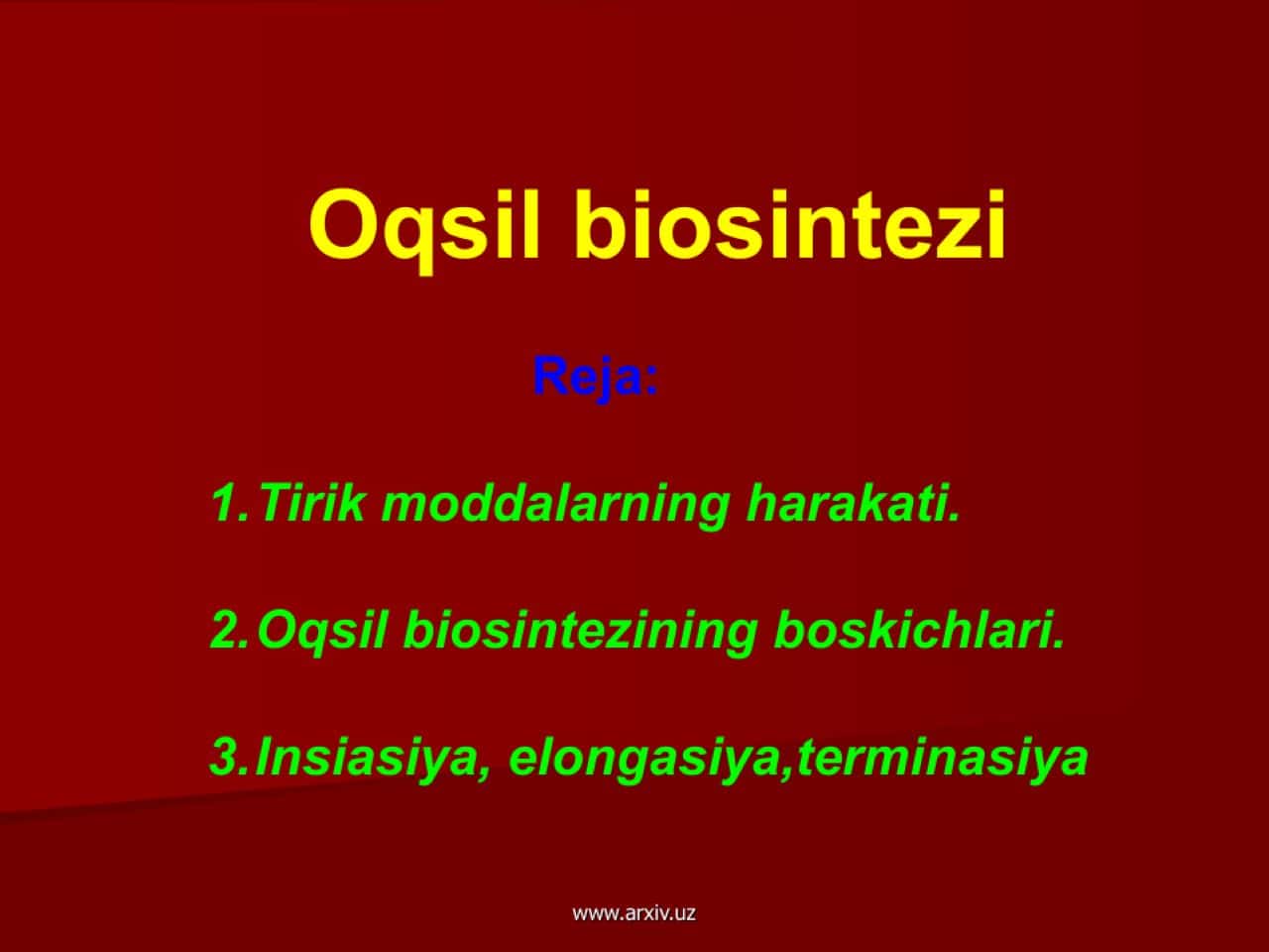 Oqsillarning ko’p shakilligi